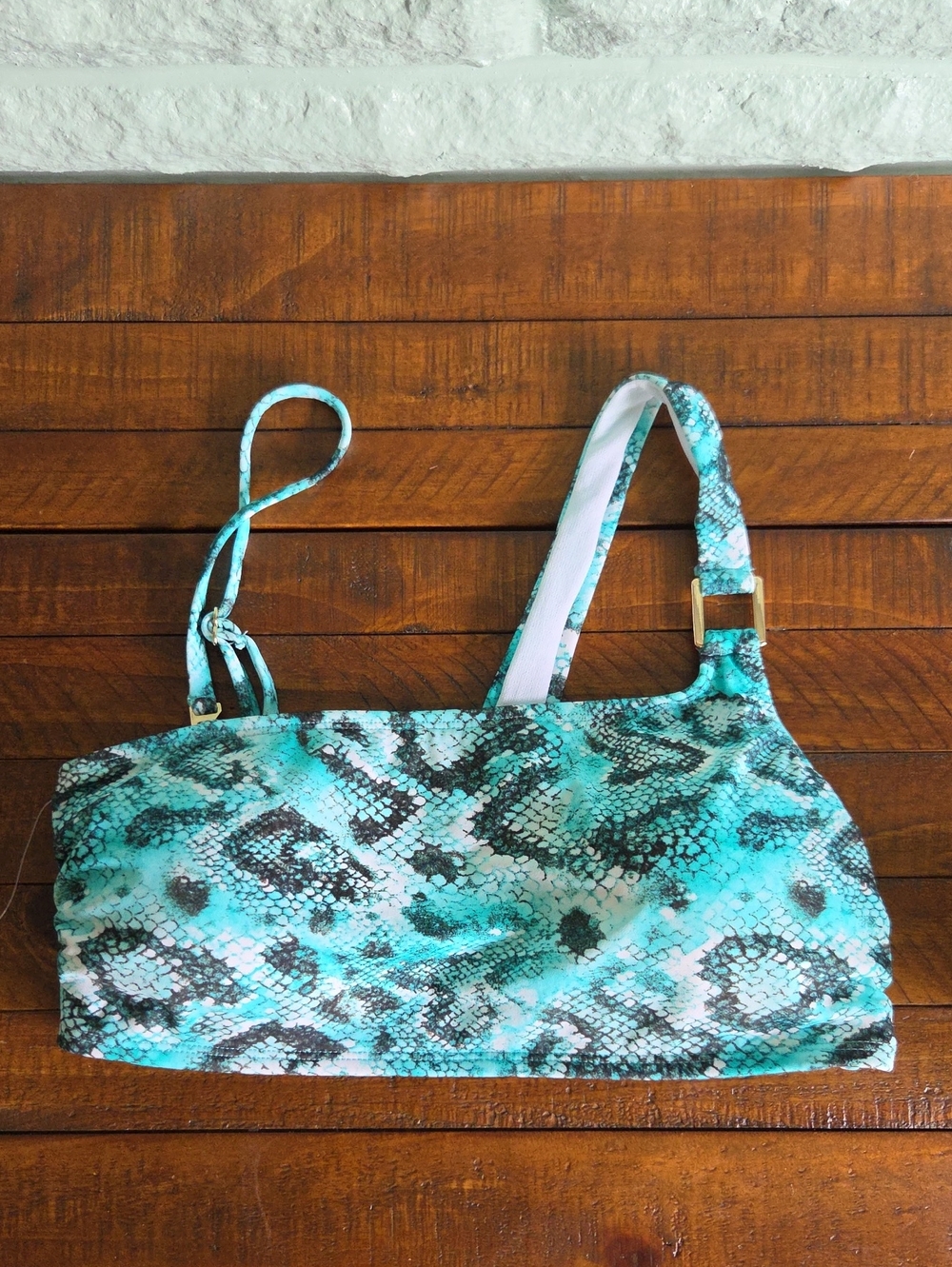Nwot Sundazed Teal Reptile Print Bikini Top Size 34D